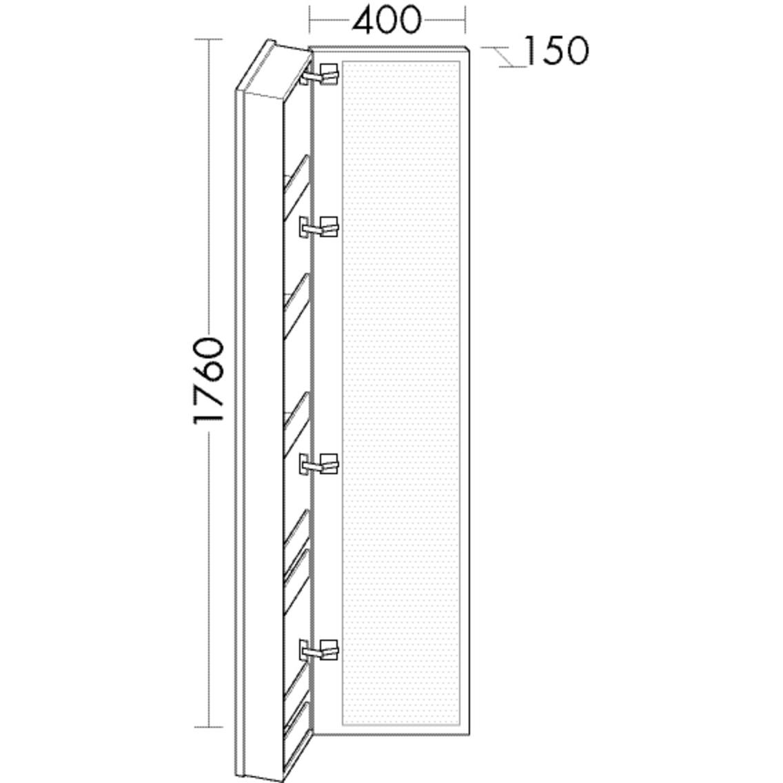Thumbnail - burgbad, Spiegelschrank, Lin20 Ganzkörperspiegel mit Koffertür, Türanschlag rechts, 400x150x1760mm, SPQN040R