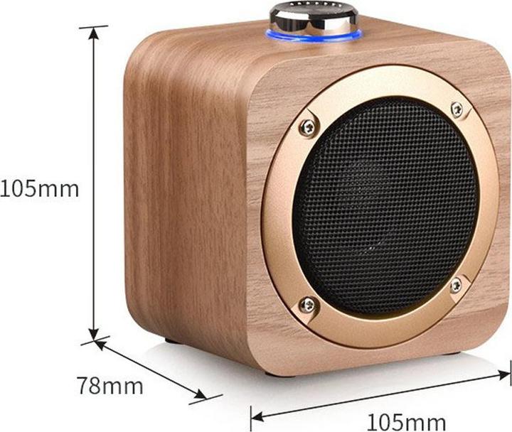 Produktbild PhoneLook Kabelloser Bluetooth 4.2 Lautsprecher im Retro -Look 5W 1+1 Stereo Sound (Stromversorgung über USB)