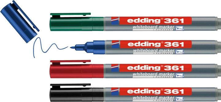 Produktbild Edding 361 Whiteboard-Marker farbsortiert 1,0 mm, 4 St. (Mehrfarbig, 1 mm, 4 x)