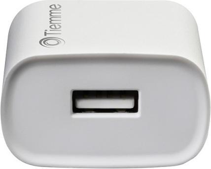 Produktbild Tiemme Chargeur secteur 1 port USB 5W + Cable USB-A vers USB-C 1m (Blanc) (5 W, 1 Port)