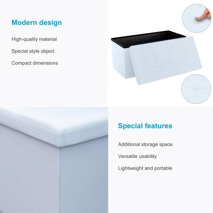 Actual product image Intirilife Bench 76x38x38 cm in SNOW WHITE (38.76 cm)