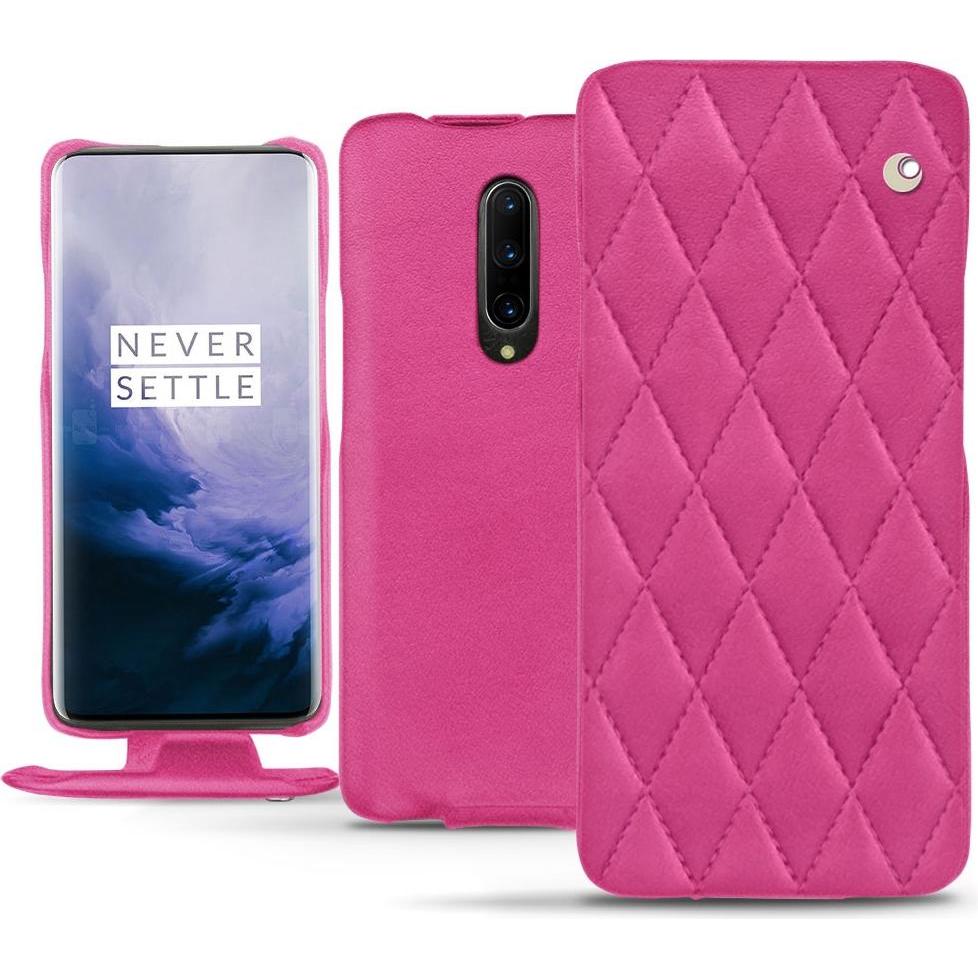 Noreve Lederschutzhülle vertikal (OnePlus 7 Pro), Smartphone Hülle, Rosa