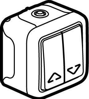 Actual product image Legrand Plexo55 Rocker switch louvre damp-proof surface-mounted white 069718