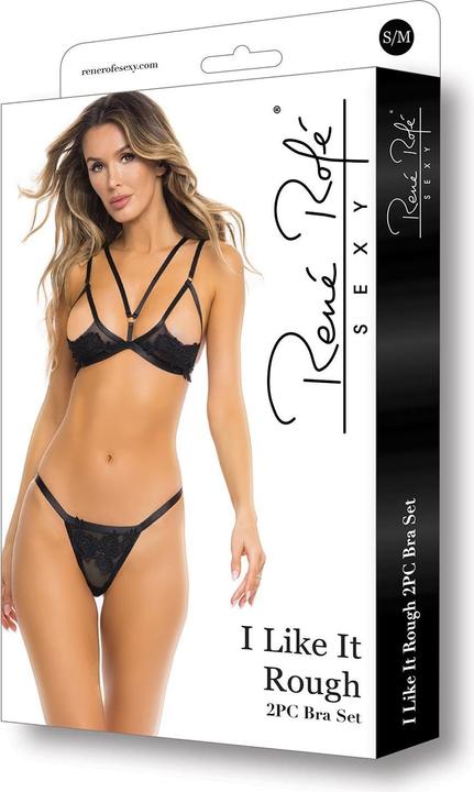 Actual product image René Rofé Rene Rofe I it Rough Bra & Thong Black S/M (S, M)