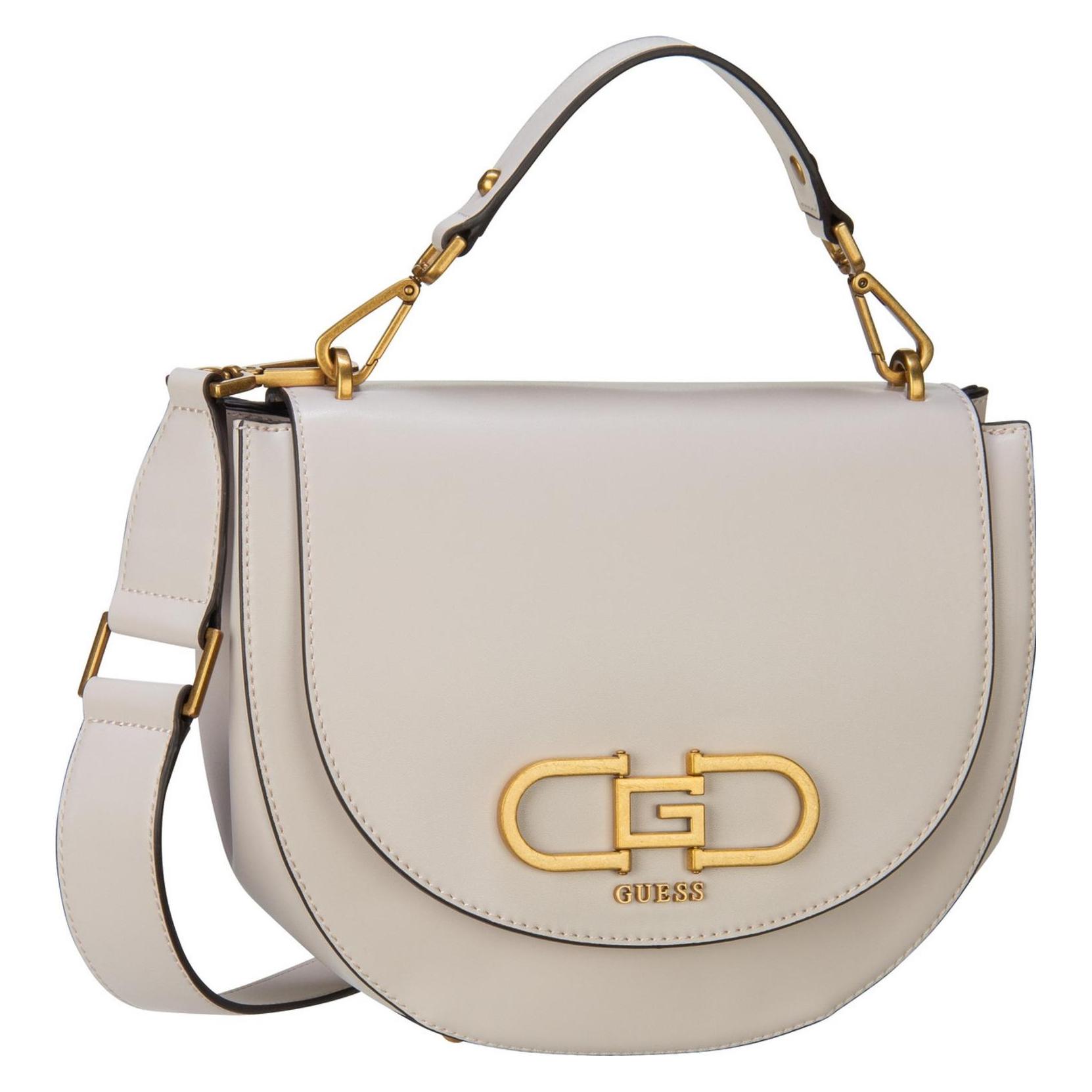 Guess, Damen, Handtasche, Satteltasche Fleet Flap Saddle Bag, Beige