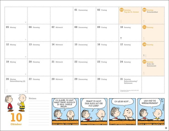 Produktbild Peanuts Monatsplaner 2026 (44 x 34 cm, Harter Einband, Deutsch)