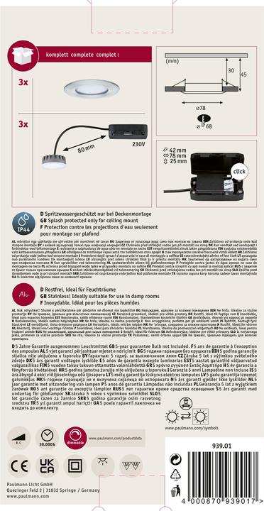 Produktbild Paulmann Einbauleuchte Nova Plus Set (425 lm)