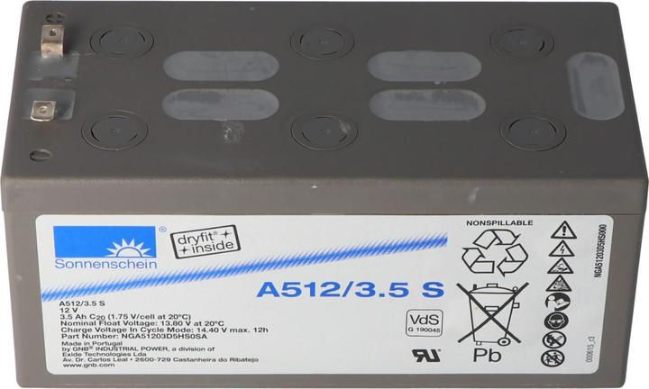 Actual product image Tadiran Akku Dryfit A512/3.5S, VdS-Nr. G190045 (12 V, 3.50 Ah)