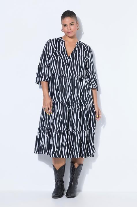 Produktbild Studio Untold Midikleid, Zebra, V-Ausschnitt, Volants (58, 60)