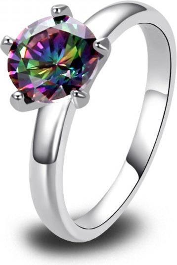 Actual product image Hermex silver plated ring with rainbow topaz - size 57 / Size 8 (57)