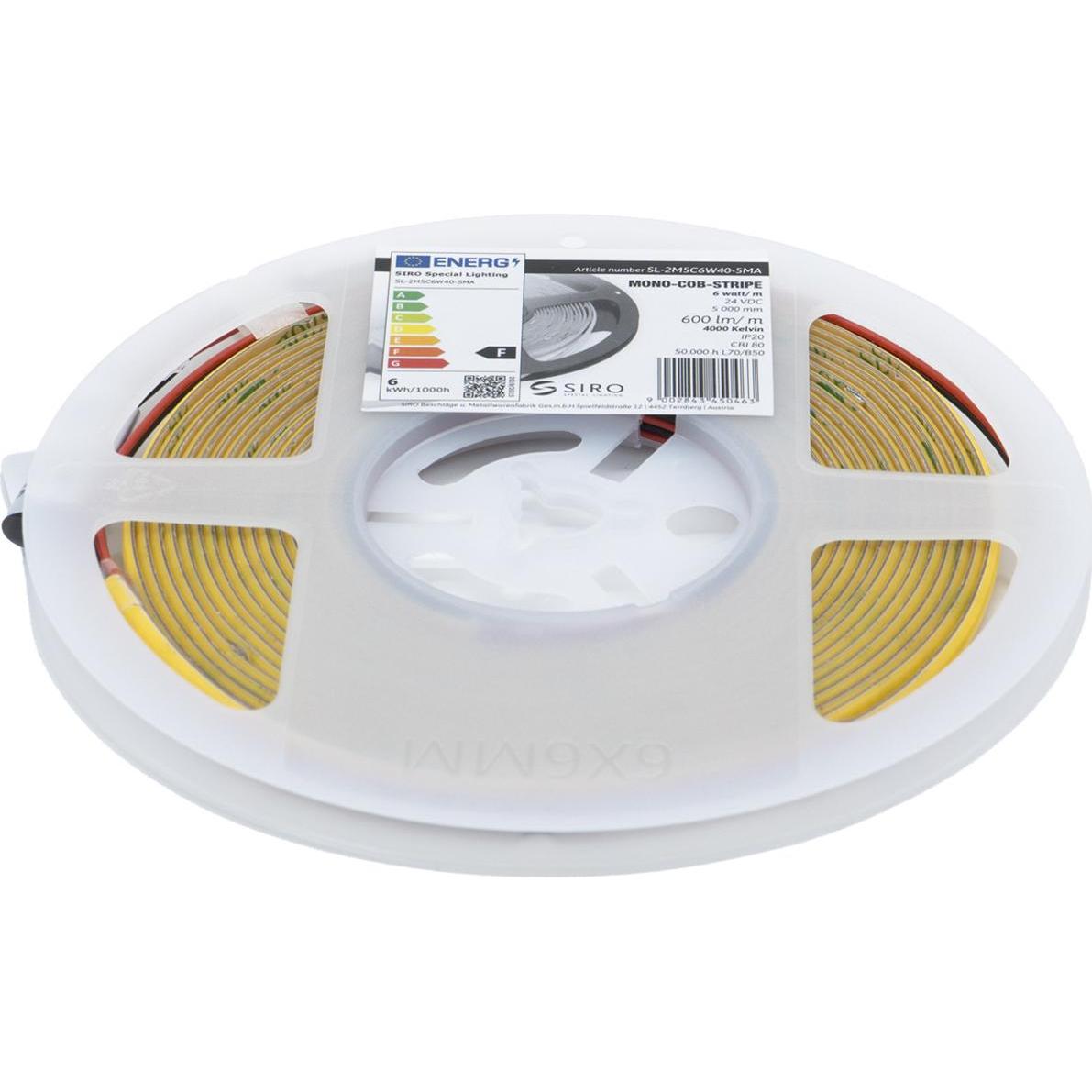 OK-Line, LED Streifen, LED Bänder COB 6,0 / 24 V (Neutralweiss, 500 cm, Indoor)