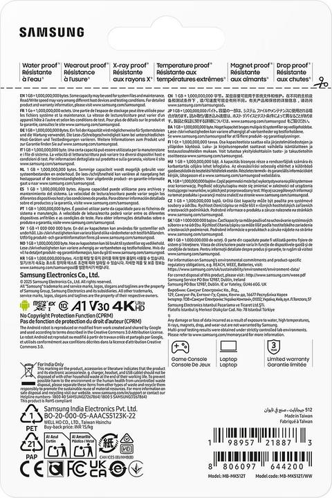 Actual product image Samsung P9 Express (512 GB, microSD Express, U3, UHS-I)