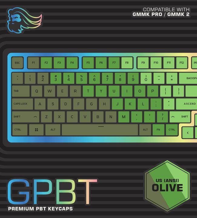 Produktbild Glorious PC Gaming Race GPBT Keycaps - 114 PBT Tastenkappen, ANSI, US-Layout