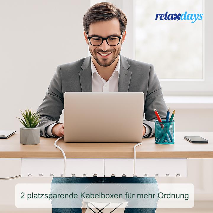 Produktbild Relaxdays Kabelkanal für Schreibtisch 2er Set (Kabelkanal, 10 cm)