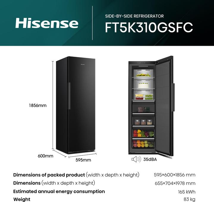 Actual product image Hisense FT5K310GSFC (Stand-alone, 312 l)