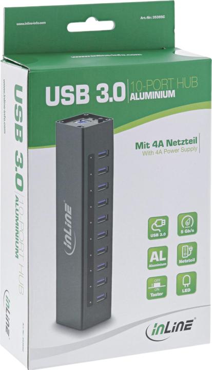 Actual product image InLine USB 3.0 Aluminium Hub (USB-B, 4 Ports)