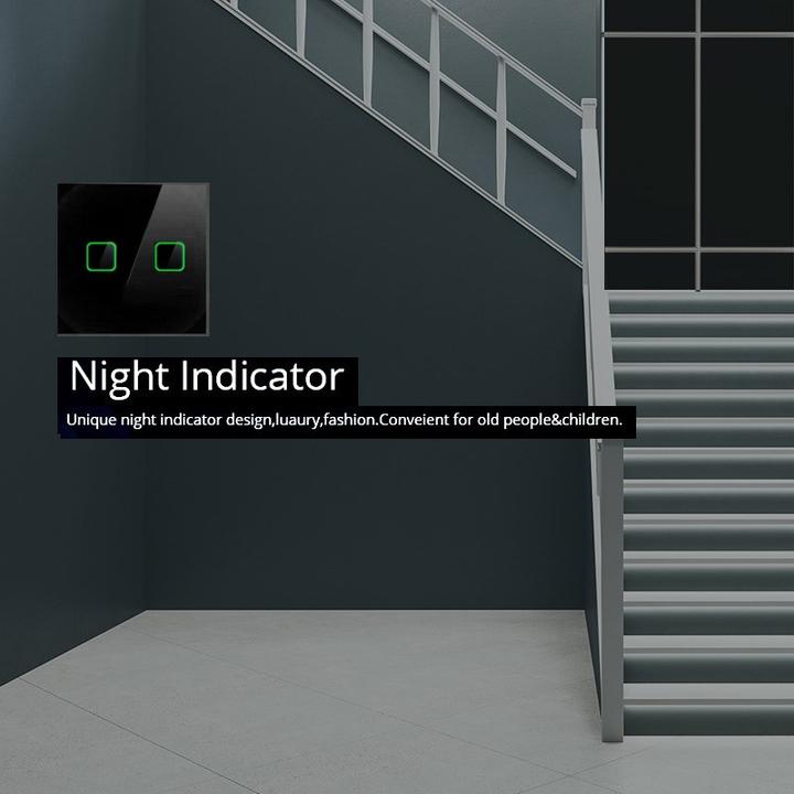 Actual product image Maclean Touch toggle switch Light switch Cross switch Wall switch Staircase switch with colour change LED