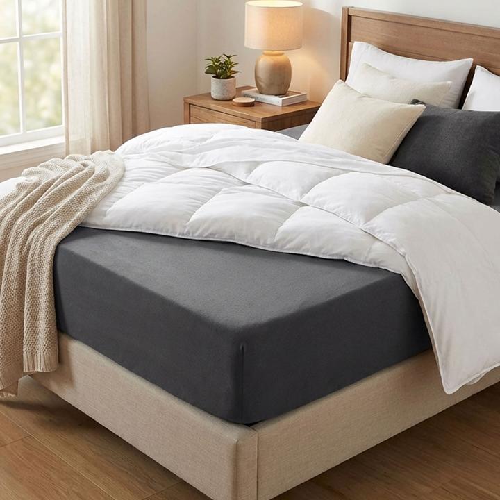 Produktbild Casativo Premium Spannbetttuch für Boxspringbett & Wasserbett - Anthrazit, 140-160x220 cm - 190g/m2 (140 x 220 cm, 160 x 220 cm)