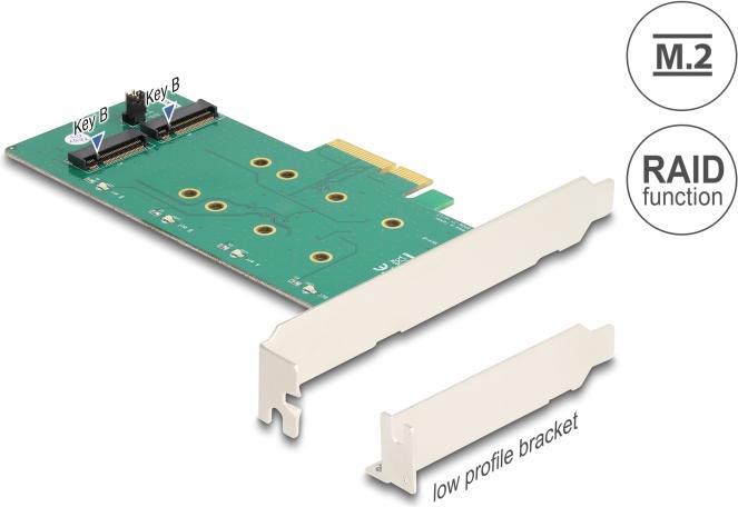 Produktbild Delock PCIe x1 > 2 x M.2 Key B