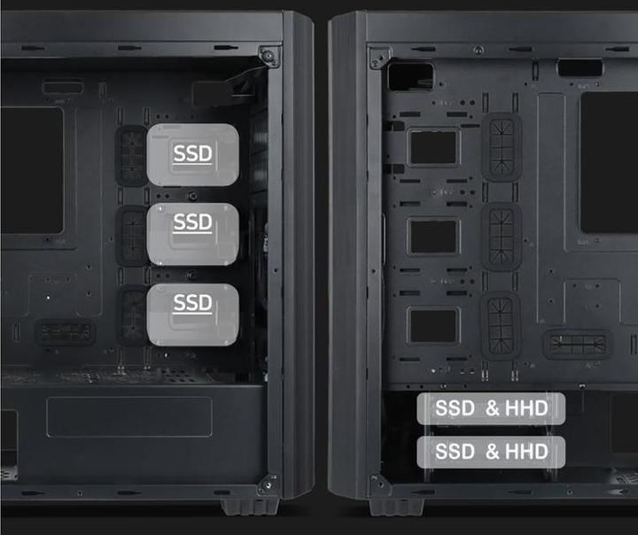 Actual product image Gembird Fornax K500 ATX Computer Case Midi Tower Black (ATX, E-ATX, ITX)