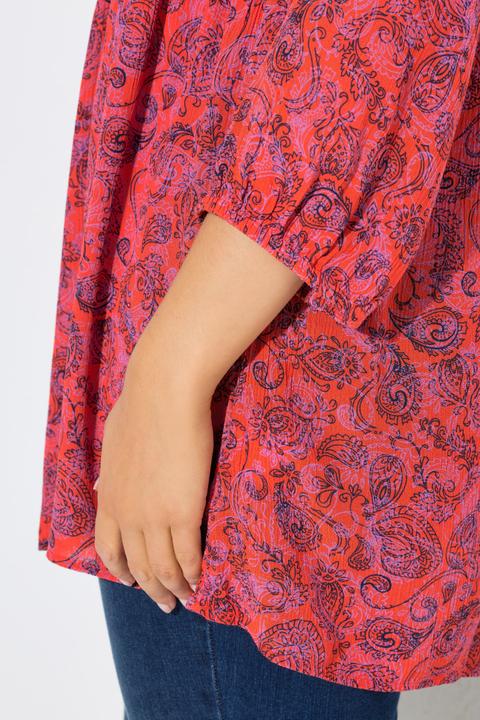 Actual product image Ulla Popken Smocked Paisley Blouse (60)