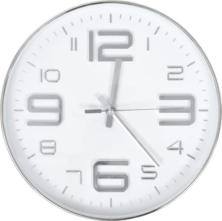 Silver rim and white dial