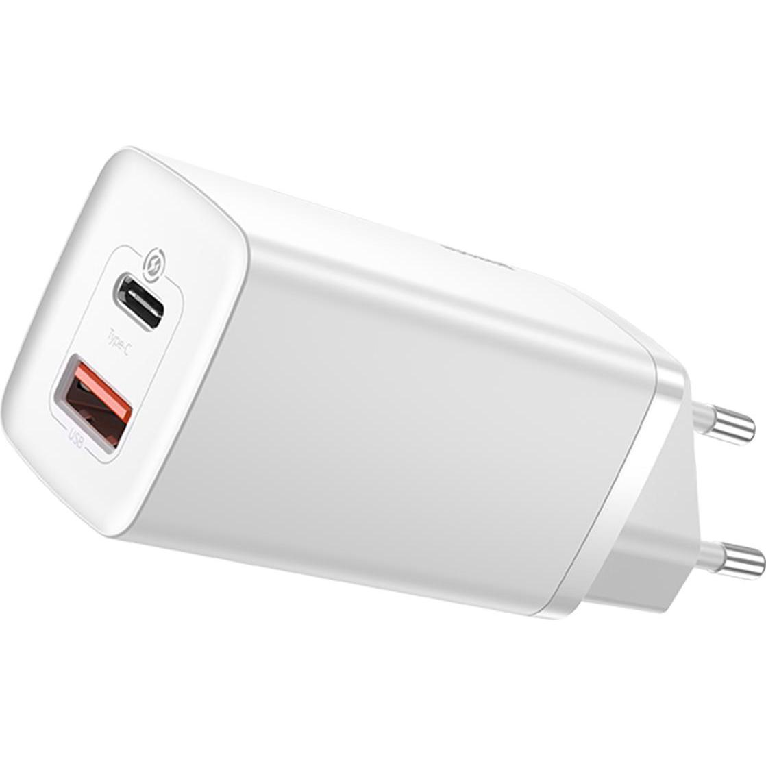 Baseus GaN2 Lite Quick ChargerC+U 65W EU White (65 W), USB Ladegerät, Weiss