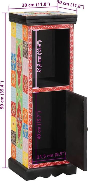 Immagine prodotto vidaXL Cassettiera (30 x 30 x 90 cm)