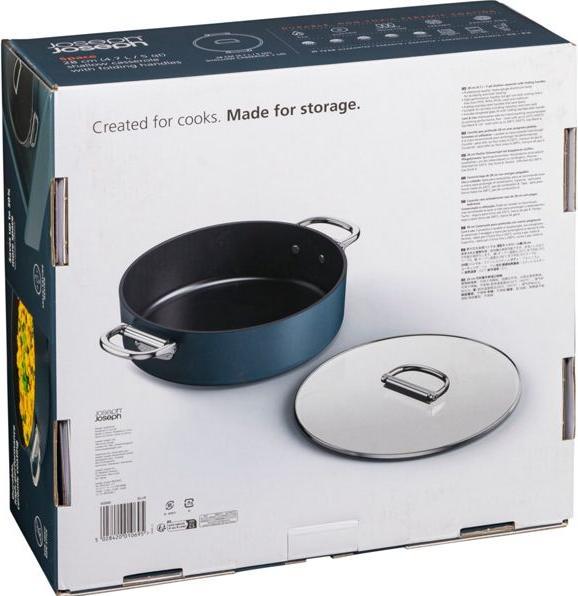 Actual product image Joseph Joseph Space casserole with folding handles D28cm (28 cm, Casserole + Stewpot, Aluminium)
