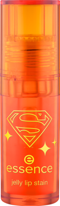 essence Superman jelly lip stain (01 Wham in kräftigem Kirschrot und 02 Pow in einem orange-pinken Ton)