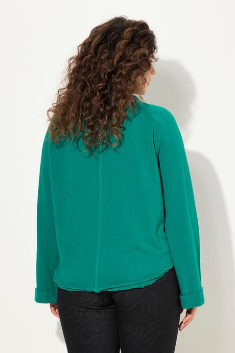 Produktbild Ulla Popken Sweatshirt, Rollkanten, Rundhals, Raglan-Langarm (56)