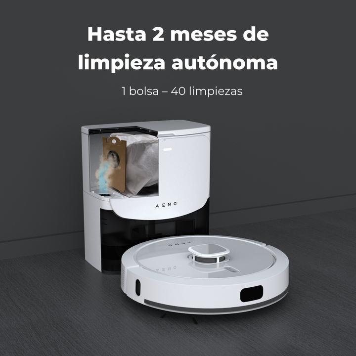 Produktbild Aeno White, Laser Robot Vacuum cleaner with 5200mAh battery,300ml dustbin, 300ml water tank. Self Empty S (Saugwischroboter)