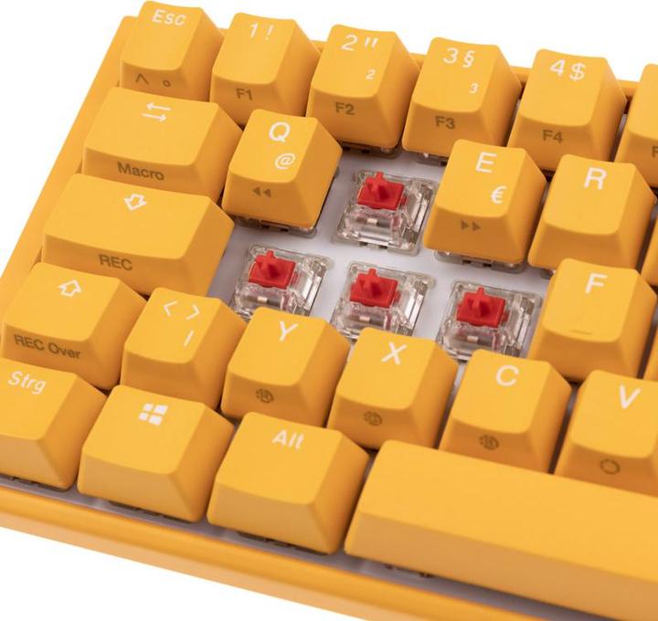 Produktbild Ducky One 3 yellow mini gaming keyboard, RGB LED - MX-red (DE, Kabelgebunden)
