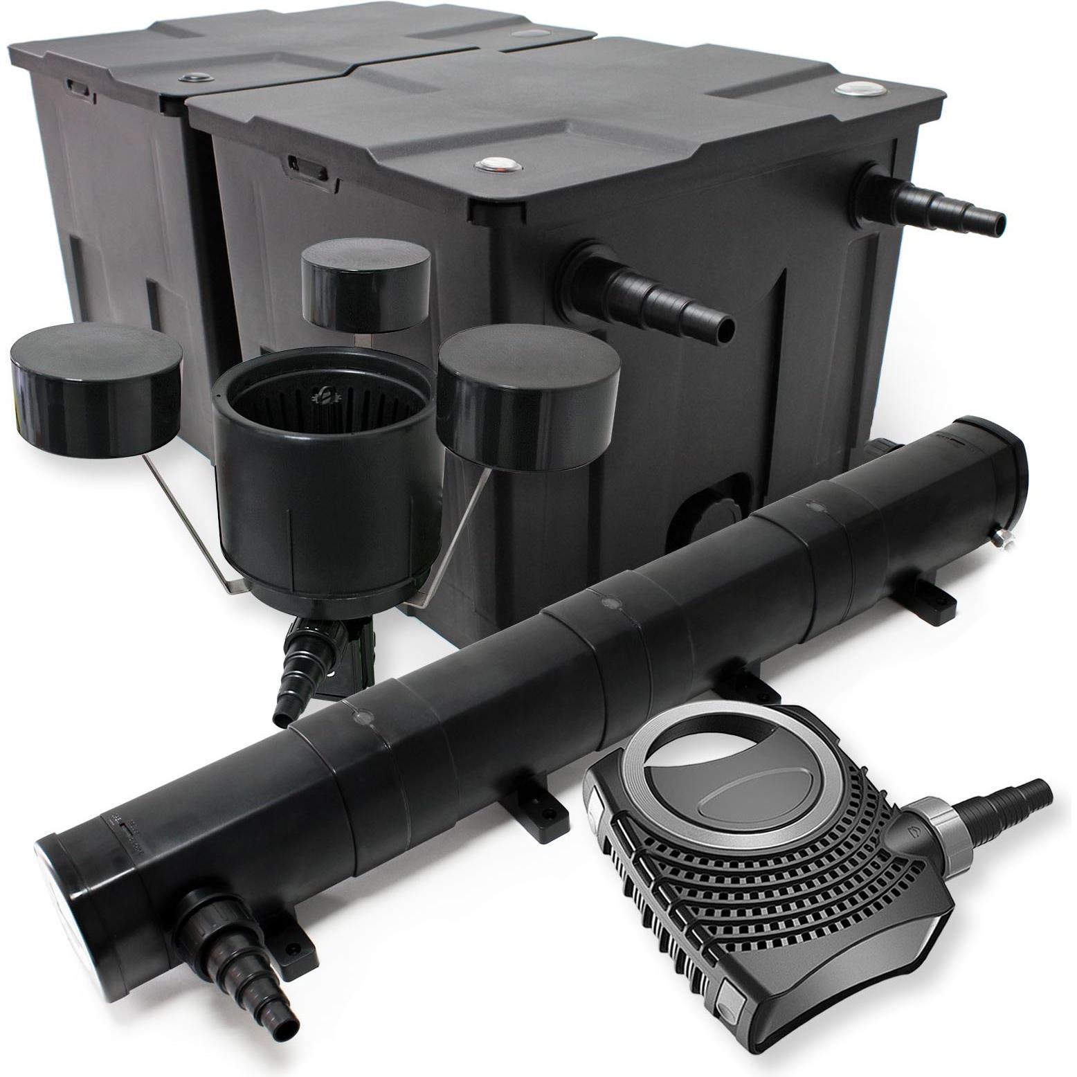 Thumbnail - Wiltec, Brunnen + Gartenteich, Set: Teichfilter 60000l 72W UVC Teichklärer 80W Teichpumpe Skimmer 445