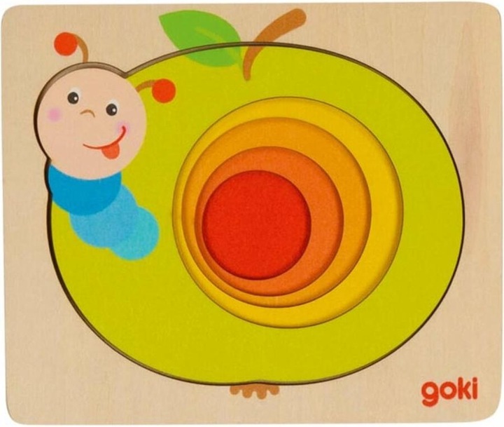 Produktbild Goki Kleinkinder Puzzle Wurm im Apfel (5 Teile)