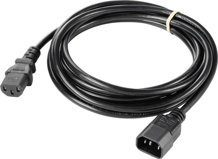 Produktbild Sygonix SY-5243894 Kaltgeräte Kabel Verlängerung Schwarz 5.00 m (5 m, C14)