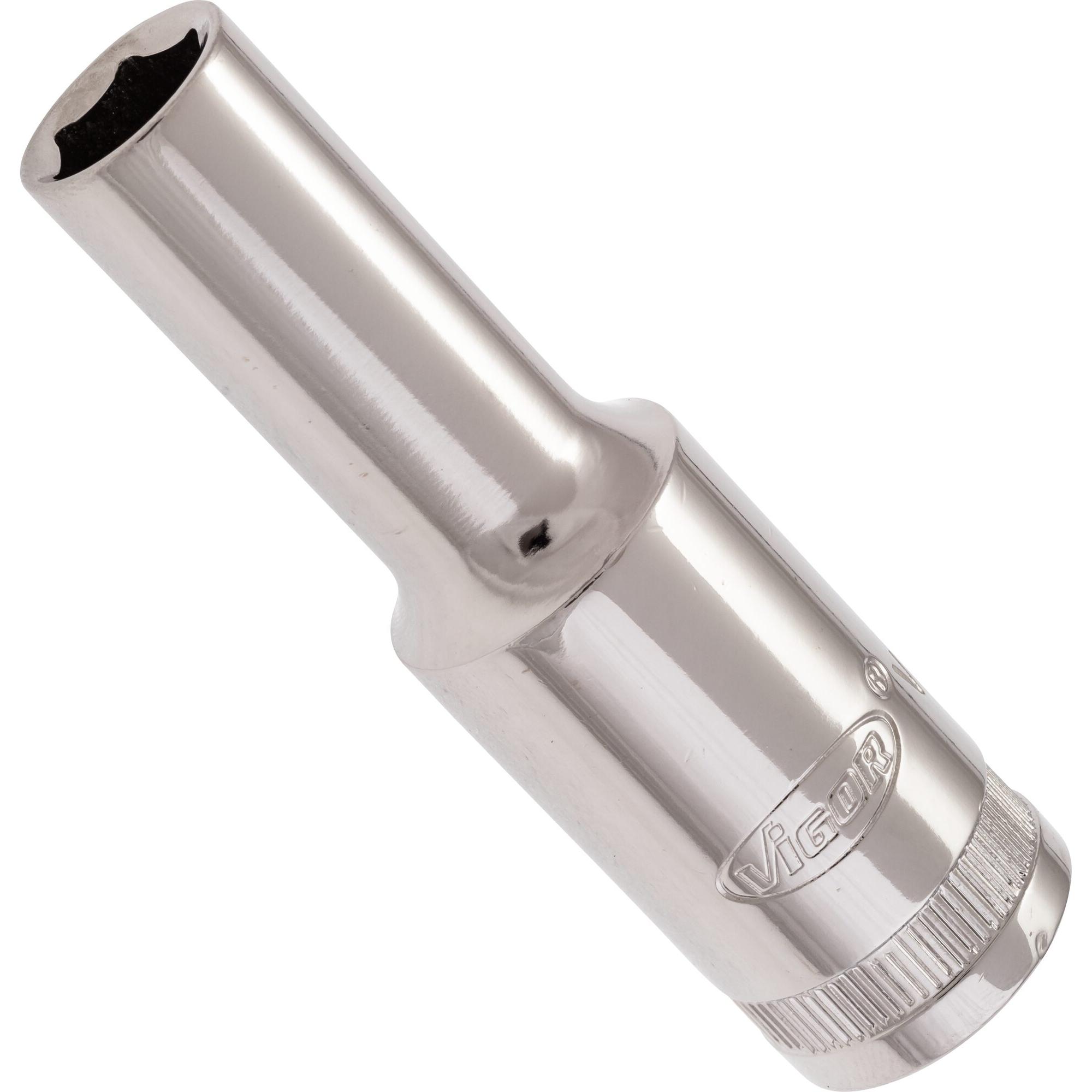 Vigor, Steckschlüssel + Stecknuss, STECKSCHLÜSSEL-EINSATZ 1/2" SW 10 LANG (10 mm)