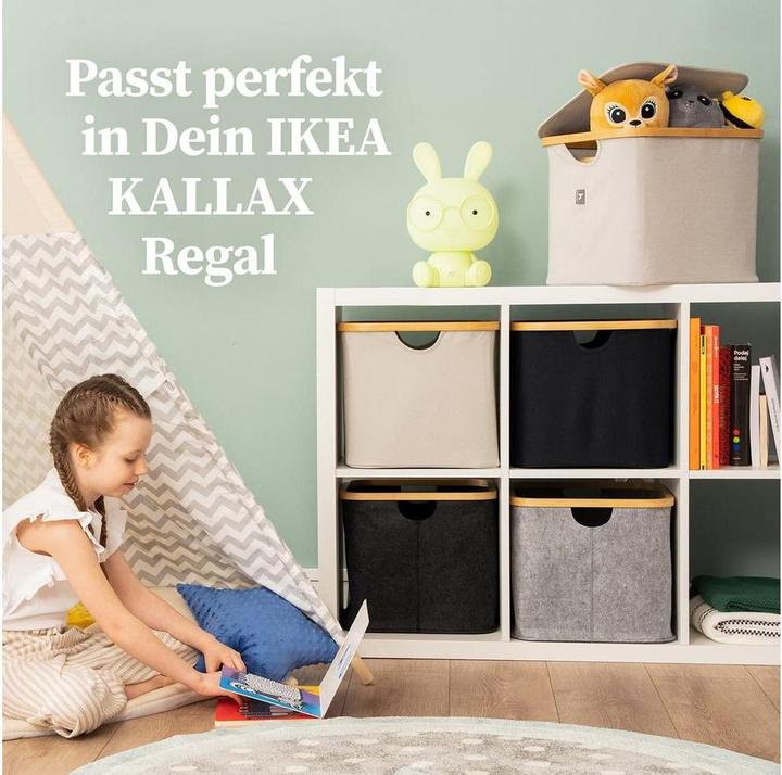 Immagine prodotto Hennez Aufbewahrungskorb Adrian Schwarz, 40 l (1x, 41 x 31 x 31 cm)