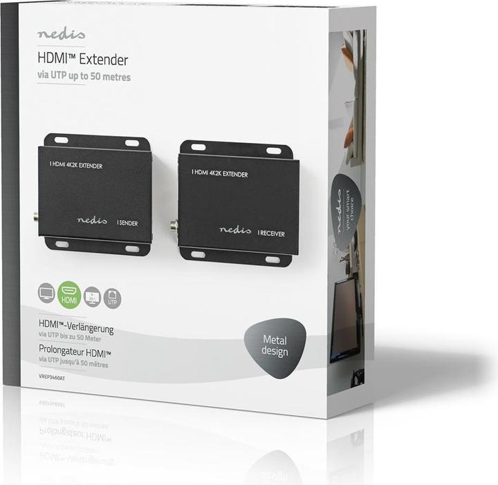 Actual product image Nedis HDMI Extender|Over CAT6| up to 50.0 m| 4Ka30Hz| 10.2 Gbps| (1 m)