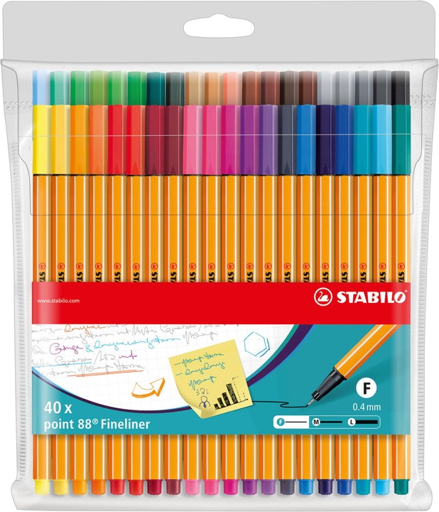 Produktbild STABILO point 88 Fineliner (Mehrfarbig, 40 x)