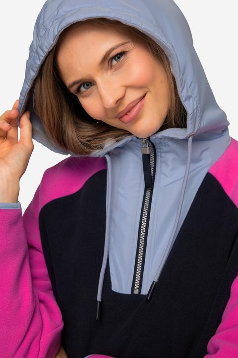 Produktbild Laurasøn Hoodie, Materialmix mit Fleece, Colorblocking, Kapuze, Langarm, OEKO-TEX (L)