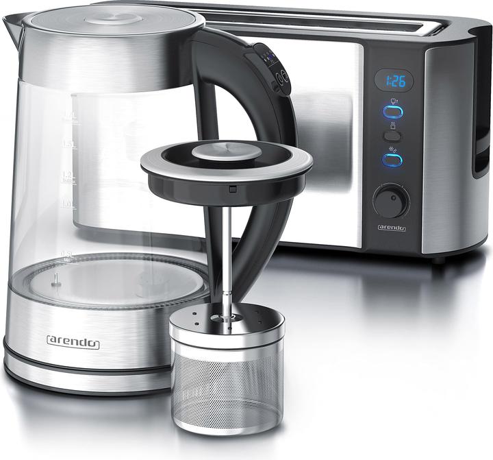 Produktbild Arendo Glas-Wasserkocher und Edelstahl-Toaster (1.70 l)
