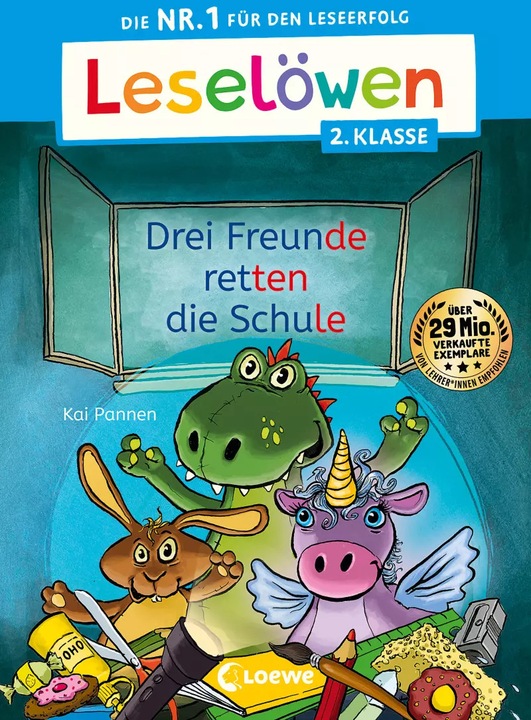 Produktbild Leselöwen 2. Klasse - Drei Freunde retten die Schule (Deutsch, Kai Pannen, Loewe Erstes Selberlesen, 2023)