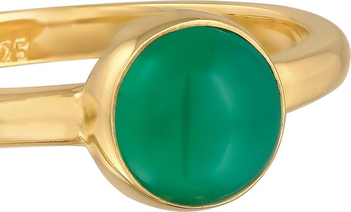 Image du produit Elli PREMIUM Bague agate solitaire pierre précieuse 925 argent rhodié (58, Argent 925)