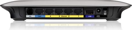 Actual product image Linksys X3000, analogue ADSL2+ modem router, WLAN 300Mbit