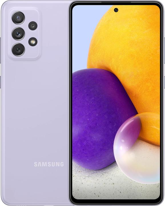 Actual product image Samsung Galaxy A72 (128 GB, Lavender, 6.70", Dual SIM, 4G)