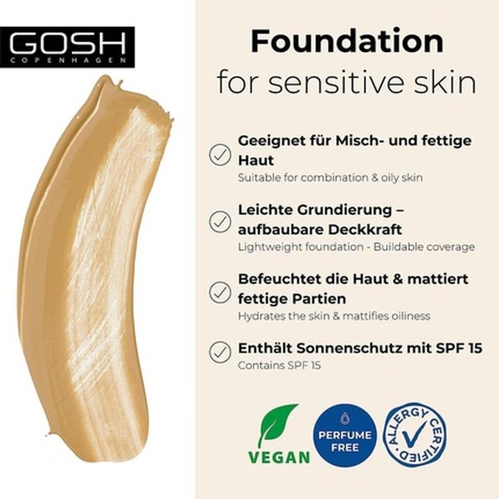 Actual product image Copenhagen GOSH - Hydramatt Foundation Medium Drak 012Y 30 ml (012Y)