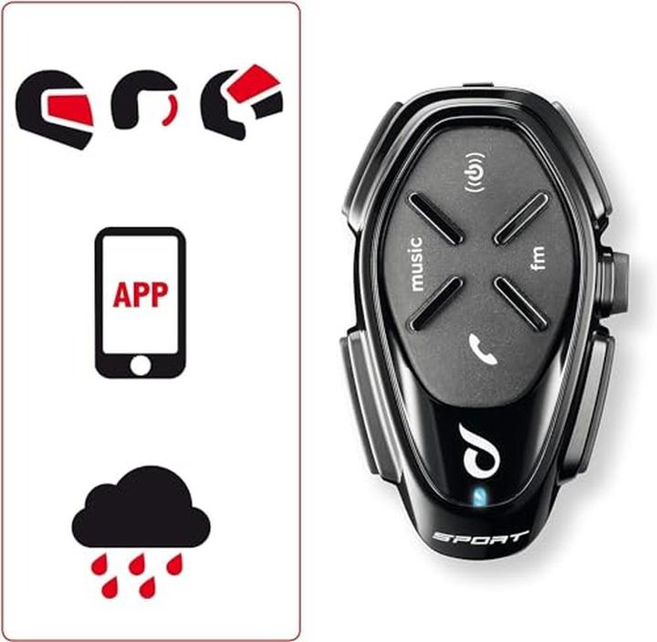 Immagine prodotto Interphone Doppio interfono HD per moto, 4 persone, 1 km, 20 ore di autonomia, GPS, impermeabile, universale (Set di 4)