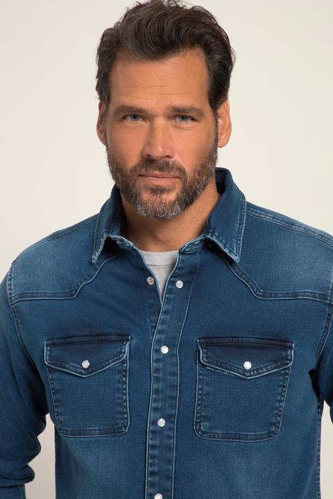 Immagine prodotto JP1880 Jeanshemd, FLEXNAMIC®, Denim, Langarm, Kentkragen, Modern Basic Fit, Western Look (8XL)