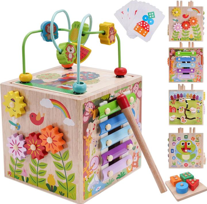 Activity Board Motorik Würfel Holzspielzeug